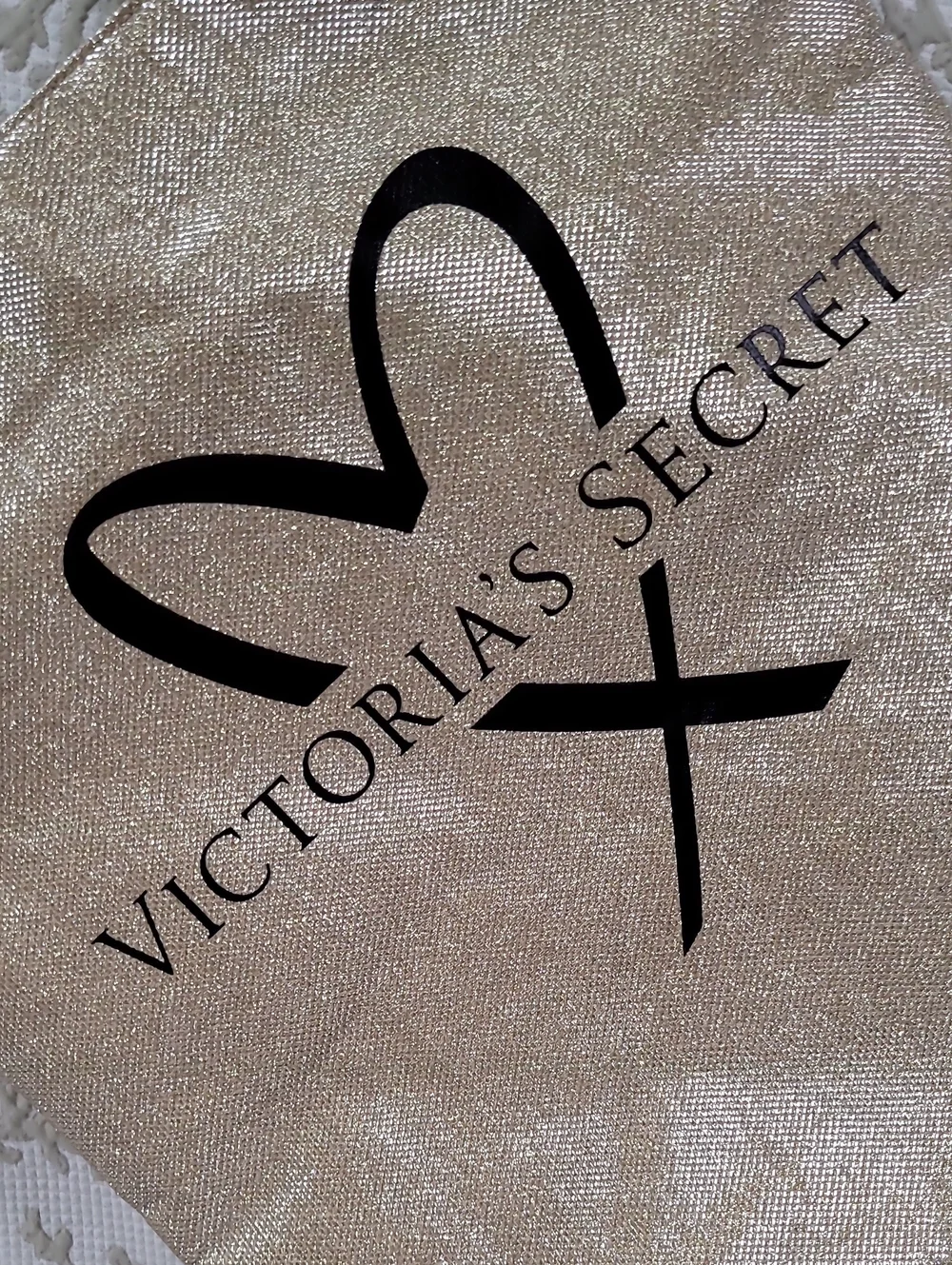 VICTORIA'S SECRET Gold Glitter Fashion Show Limited Edition Tote Bag Casual Chic